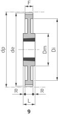 Koło pasowe zębate Poly Chain® pod Taper Lock® 8M 48S 36/3F, TL2012 - 4