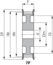 Koło pasowe zębate profil HTD® otwór technologiczny 112 8M 50/8 - 4