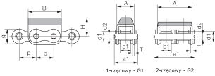 Łańcuch rolkowy standardowy z zabierakiem typu ”U” 1”x5/8” - 2