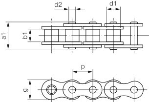 Łańcuch rolkowy odporny na korozję IWIS CR DIN 8187 jednorzędowy 1/2”x5/16” - 2