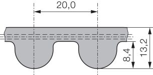 Pas zębaty neoprenowy PowerGrip 6000-20M-340, Z300 - 2