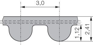 Pas zębaty neoprenowy PowerGrip 630-3MGT-6, Z210 - 2