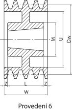 Koło pod pasy klinowe, pod Taper Lock® PBT 118 SPZ3 TL2012 - 6
