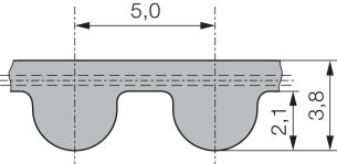 Pas zębaty neoprenowy PowerGrip 300-5M-9, Z60 - 2